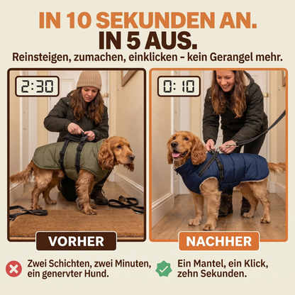 Schnauzenheld Allwetter-Mantel mit integriertem Geschirr