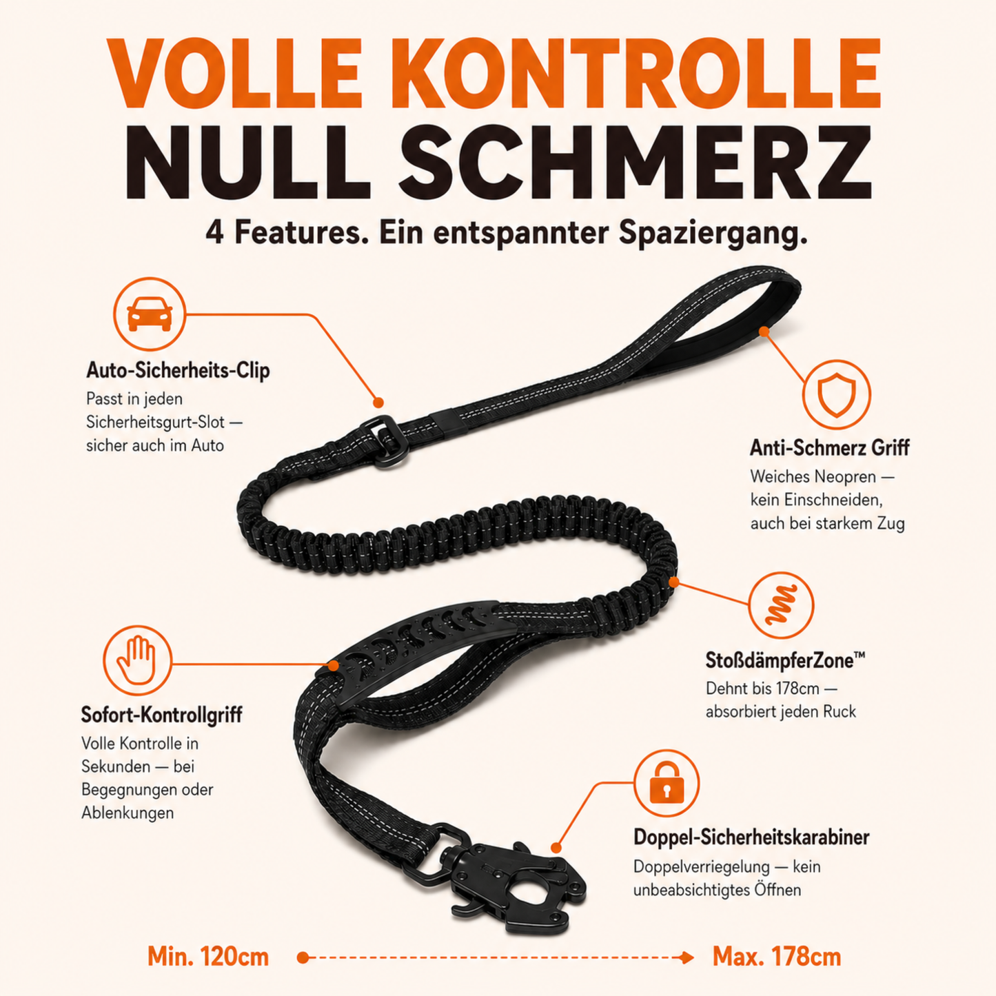 Schnauzenheld™ Bungee-Leine