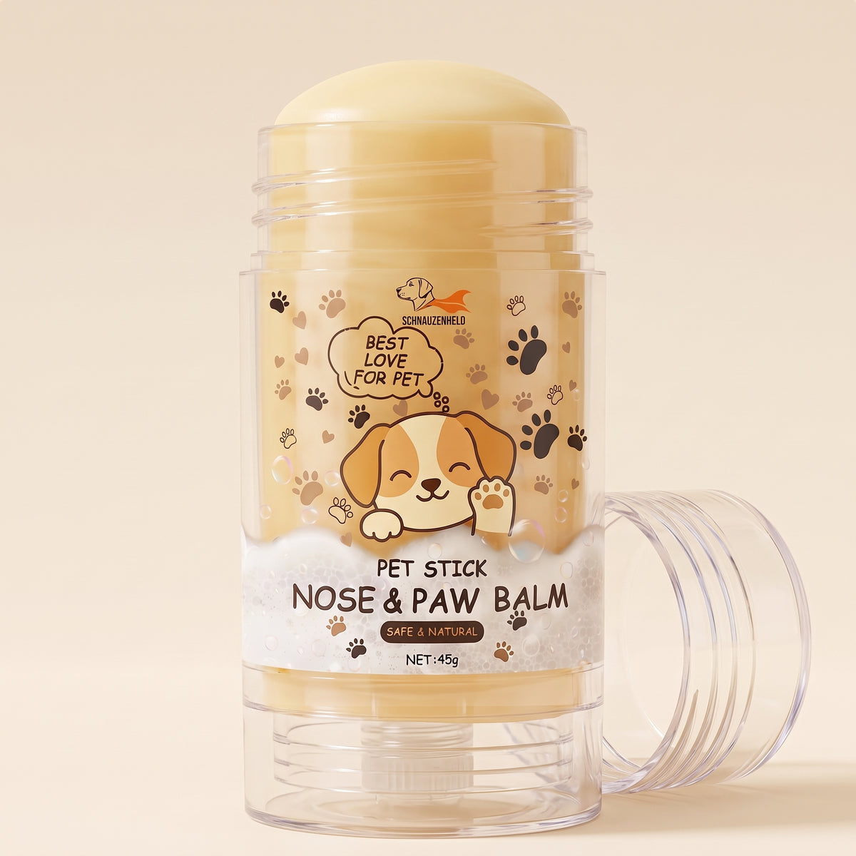 Schnauzenheld Nasen- & Pfotenbalsam-Stick mit abgenommener Kappe