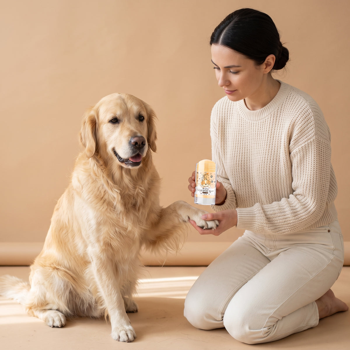 Golden Retriever gibt Pfote zur Pfotenpflege