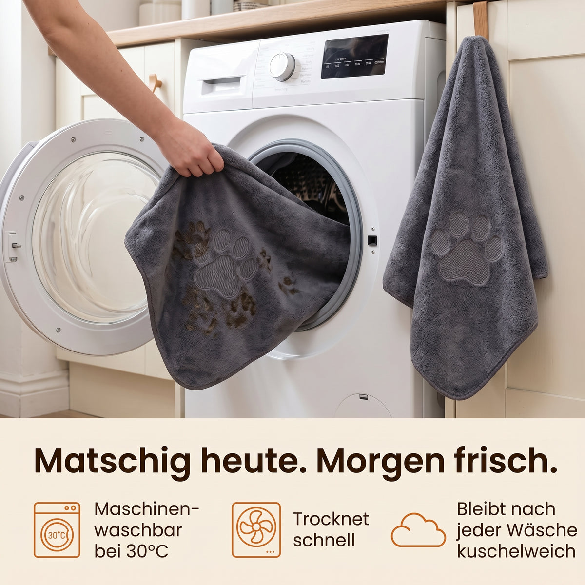 Maschinenwaschbar bei 30 Grad